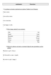 Sentiments - Ce2 - Cm1 - Cm2 - Anglais - Cycle 3  (1) - PDF à imprimer