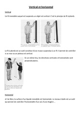 Vertical et horizontal - Leçon - Cm1 - Cm2 - Sciences - Cycle 3 - PDF gratuit à imprimer