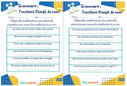 Fonctions (Complément du nom) - Cm1 - Cm2 - Rituels - Grammaire - PDF à imprimer