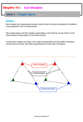 Triangles égaux - 4ème - Cours - PDF à imprimer