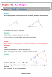 Triangles semblables - 4ème - Cours - PDF à imprimer
