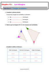Triangles semblables - 4ème - Révisions - Exercices avec correction - PDF à imprimer