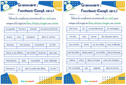 Fonctions (complément circonstanciel) - Ce2 - Cm1 - Cm2 - Rituels - Grammaire - PDF à imprimer