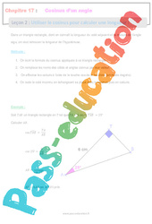 Utiliser le cosinus pour calculer une longueur - 4ème - Séquence complète sur le cosinus d’un angle