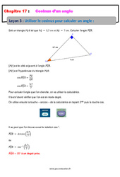 Utiliser le cosinus pour calculer un angle - 4ème - Cours