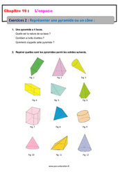 Représenter une pyramide ou un cône - 4ème - Révisions - Exercices avec correction