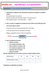 Instructions conditionnelles - 4ème - Révisions - Exercices avec correction sur l'algorithmique et programmation - PDF à imprimer