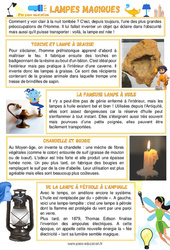 Lampes magiques - Ce1 - Ce2 - Lecture documentaire - PDF à imprimer