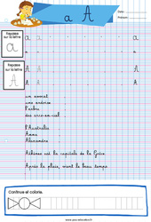Fichier d'écriture - Ce2 - Cm1 - Cm2 - Apprendre à écrire l'alphabet en cursive - PDF à imprimer