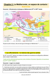 La Méditerranée, un espace de contacts – 5ème – Exercices avec les corrigés - PDF à imprimer