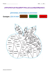 Synonymes, homonymes et antonymes - Cm1 - Coloriage magique - PDF à imprimer