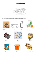 The breakfast - Le petit déjeuner - Ce2 - Cm1 - Cm2 - Leçon - Anglais - Cycle 3 - PDF gratuit à imprimer