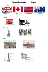 Cities and countries - Villes et pays - Ce2 - Cm1 - Cm2 - Leçon - Anglais - Cycle 3 - PDF gratuit à imprimer