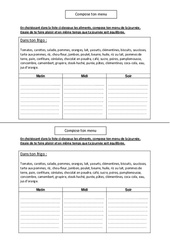 Compose ton menu - Exercices - Ce2 - Cm1 - Cm2 - Sciences - Cycle 3 - PDF à imprimer