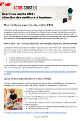 Exercices maths CM2 : sélection des meilleurs à imprimer