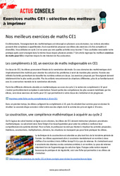 Exercices maths CE1 : sélection des meilleurs à imprimer