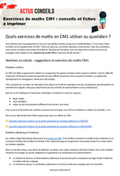 Exercices de maths CM1 : conseils et fiches à imprimer