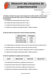Découvrir des situations de proportionnalité - Exercices, révisions  au Cm1 et Cm2 avec les corrigés - PDF à imprimer