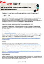 Le programme de mathématiques CM1 expliqué aux parents