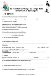 La Famille Pass'temps au temps de la révolution et de l'empire - Cm1 - PDF à imprimer
