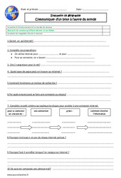 Communiquer d’un bout à l’autre du monde - Cm2 - Evaluation - PDF à imprimer