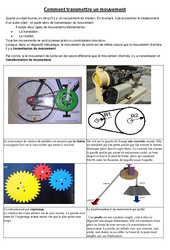 Comment transmettre un mouvement – Exercices - Cm1 - Cm2 – Sciences – Cycle 3 - PDF à imprimer