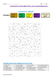 Accord de l'adjectif - Cm1 - Coloriage magique - PDF à imprimer