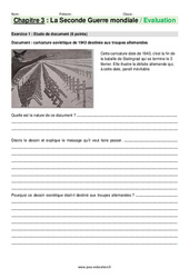 La Seconde Guerre mondiale – 3ème – Evaluation avec les corrections - PDF à imprimer
