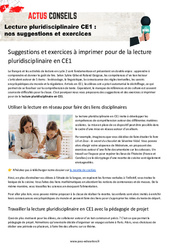 Lecture pluridisciplinaire CE1 : nos suggestions et exercices
