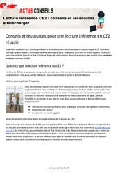 Lecture inférence CE2 : conseils et ressources à télécharger