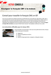 Enseigner le français CM1 à la maison