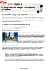 Le programme de français CM2 expliqué aux parents