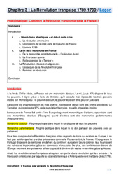 La Révolution française 1789-1799 - 4ème – Cours - PDF à imprimer
