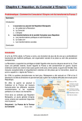 Napoléon, du Consulat à l’Empire - 4ème – Cours - PDF à imprimer