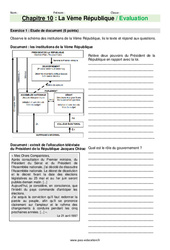 La Vème République – 3ème – Evaluation avec les corrections - PDF à imprimer