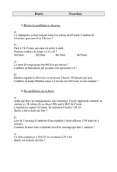 Durée - Problèmes - Cm1 - Exercices - Cycle 3    -1 - - PDF à imprimer