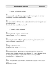 Problèmes de fractions - Cm1 - Exercices - Cycle 3 - PDF à imprimer