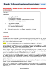 Conquêtes et sociétés coloniales - 4ème – Cours - PDF à imprimer