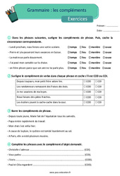 Les compléments au Cm1 et CM2 - Exercices - PDF à imprimer