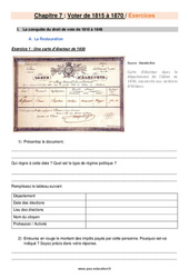 Voter de 1815 à 1870 - 4ème – Exercices avec les corrigés - PDF à imprimer