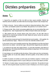 Dictée préparées / réfléchies (n°10) – Niveau CE2 - PDF à imprimer