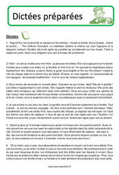 Dictée préparées / réfléchies (n°1) - Niveau CM2 - PDF à imprimer