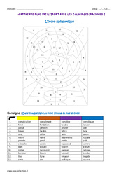 Ordre alphabétique - Ce2 - Coloriage magique - PDF à imprimer
