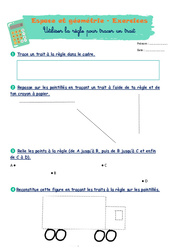 Utiliser la règle pour tracer un trait - CP - Séquence complète - PDF à imprimer