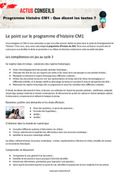 Programme histoire CM1 : Que disent les textes ?