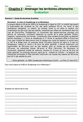 Aménager les territoires ultramarins – 3ème – Evaluation avec les corrections - PDF à imprimer