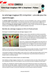 Coloriage magique CE1 à imprimer : fiches