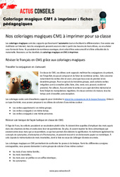 Coloriage magique CM1 à imprimer : fiches pédagogiques