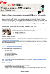 Coloriage magique CM1 français : nos ressources