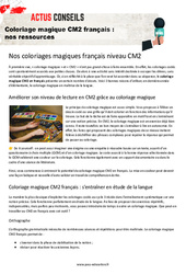 Coloriage magique CM2 français : nos ressources